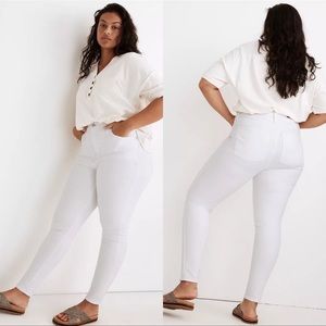 Madewell 10" High-Rise Skinny Jeans Pure White NWT